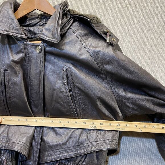 Sergio Vadducci Genuine Leather Jacket Coat Removable Lining Piel Women's Large - Picture 5 of 9